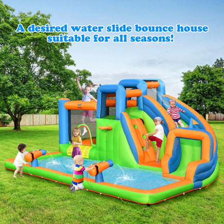 Costway Inflatable Water Slide Dual Climbing Walls