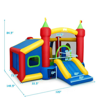 Costway Kids Gift Inflatable Bounce House with 480W Blower