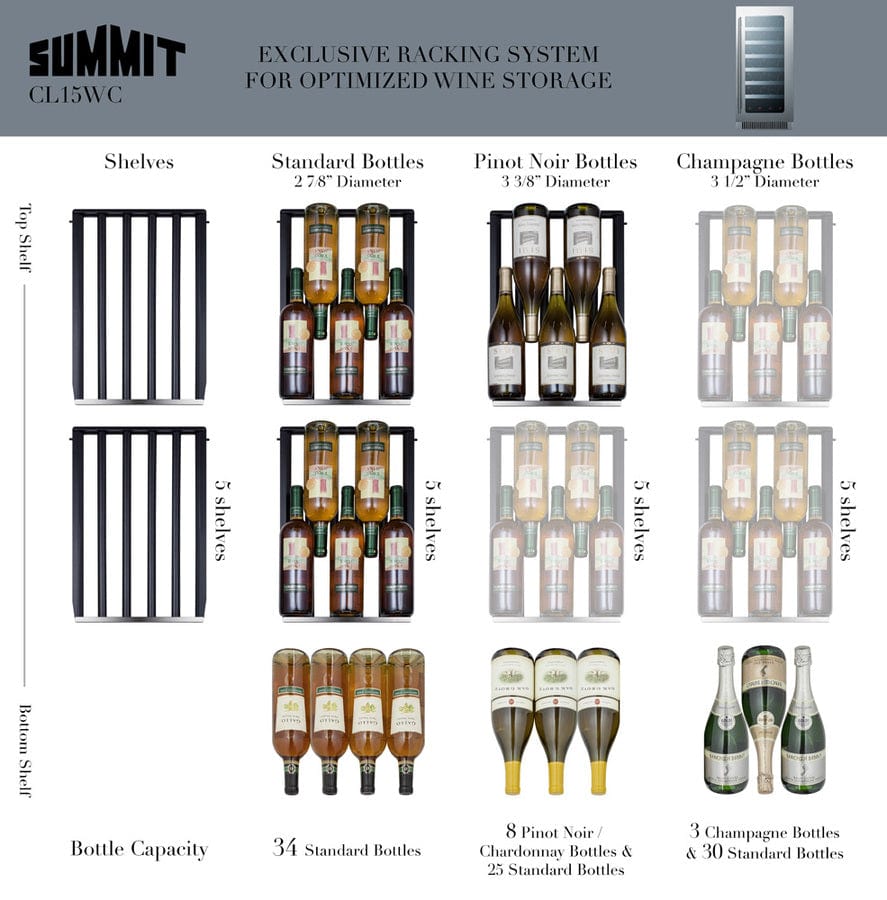 Summit 15&quot; Built-In Classic Wine Cellar