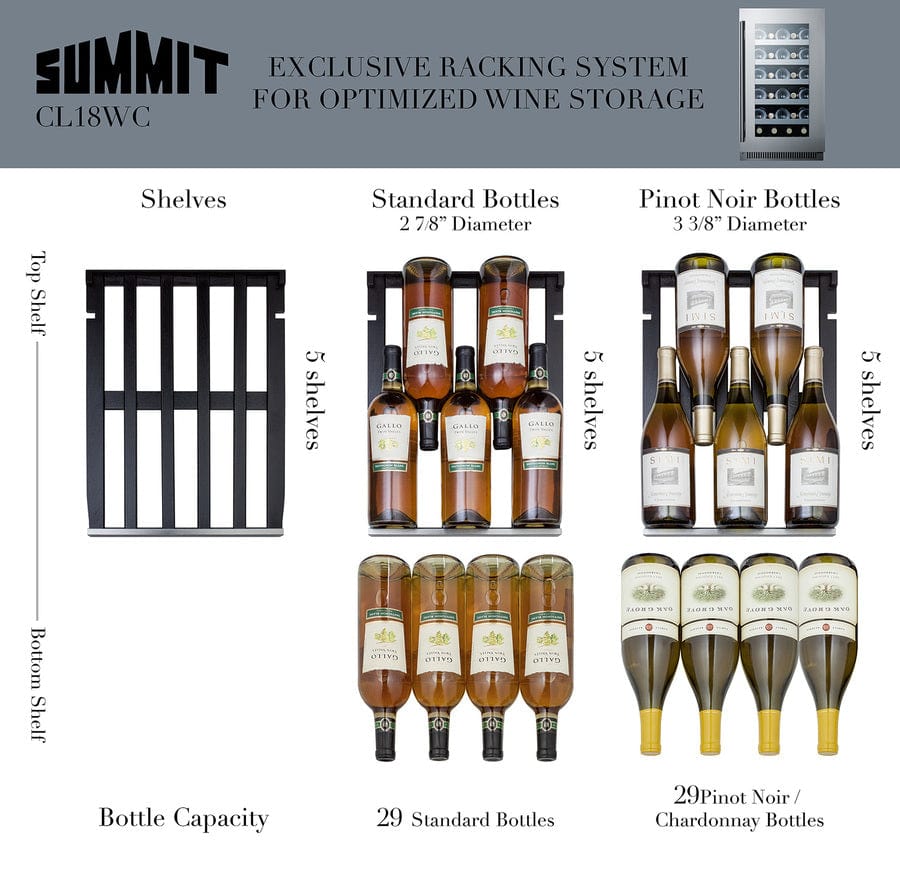 Summit 18&quot; Wide Built-In Wine Cellar