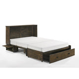 Night and Day Furniture Ranchero Queen Murphy Cabinet Bed in Wildwood Brown with Mattress