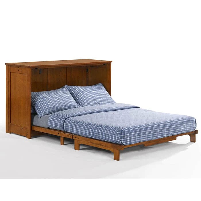 Night and Day Furniture Orion Murphy Cabinet Bed Full Size in Cherry with Mattress