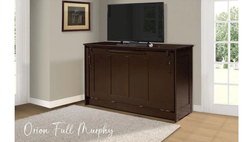 Night and Day Furniture Orion Murphy Cabinet Bed Full Size in Chocolate with Mattress