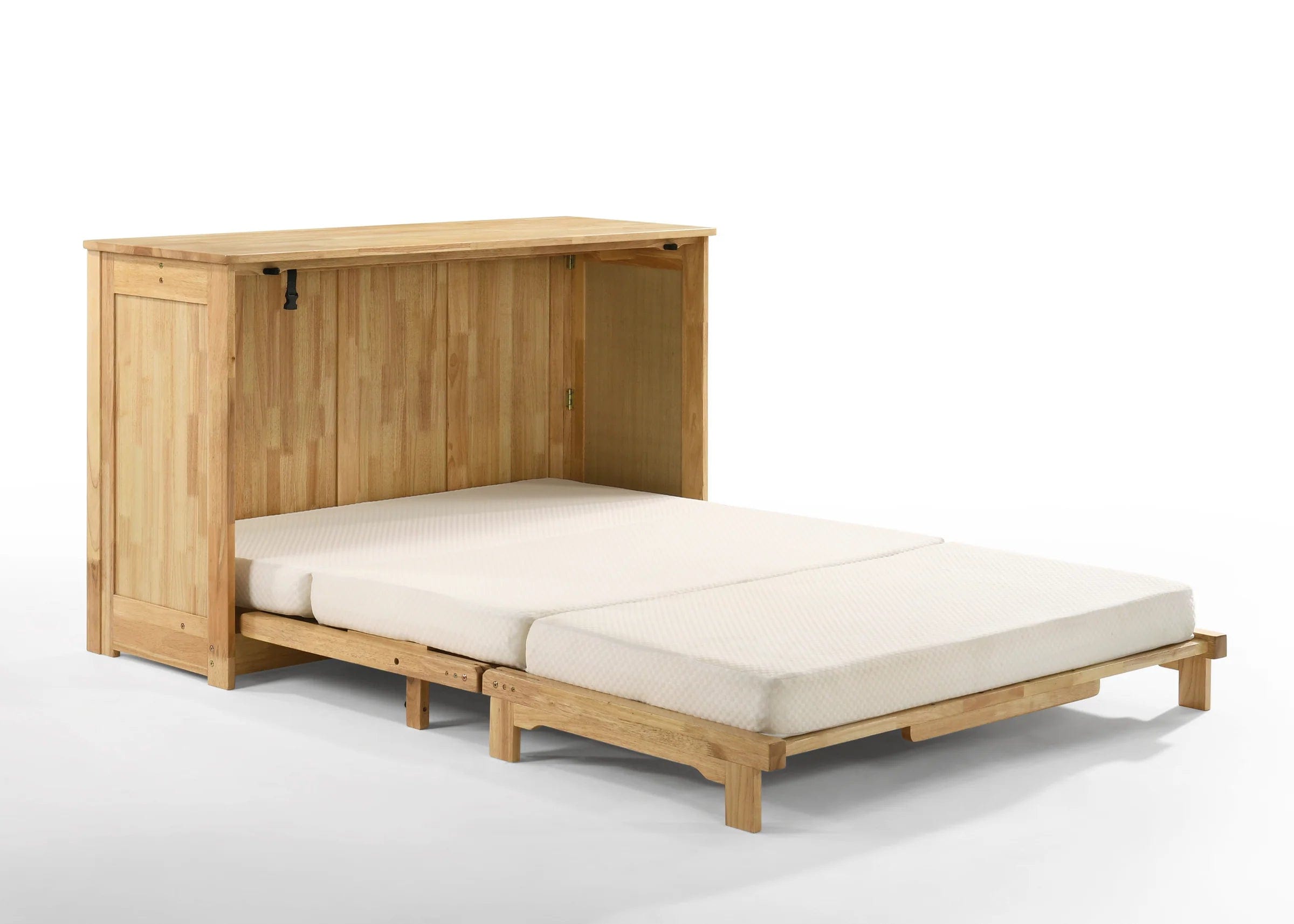 Night and Day Furniture Orion Murphy Cabinet Bed Full Size in Natural with Mattress