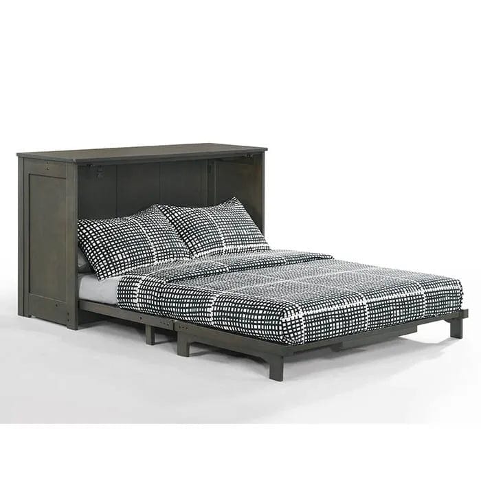 Night and Day Furniture Orion Murphy Cabinet Bed Full Size in Stonewash with Mattress