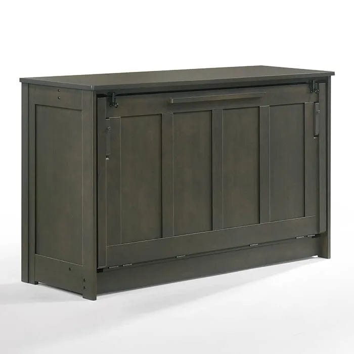 Night and Day Furniture Orion Murphy Cabinet Bed Full Size in Stonewash with Mattress
