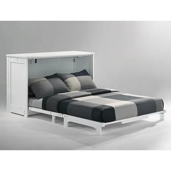 Night and Day Furniture Orion Murphy Cabinet Bed Full Size in White with Mattress