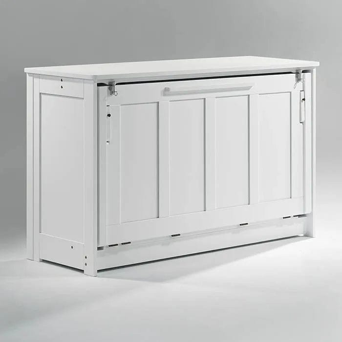 Night and Day Furniture Orion Murphy Cabinet Bed Full Size in White with Mattress