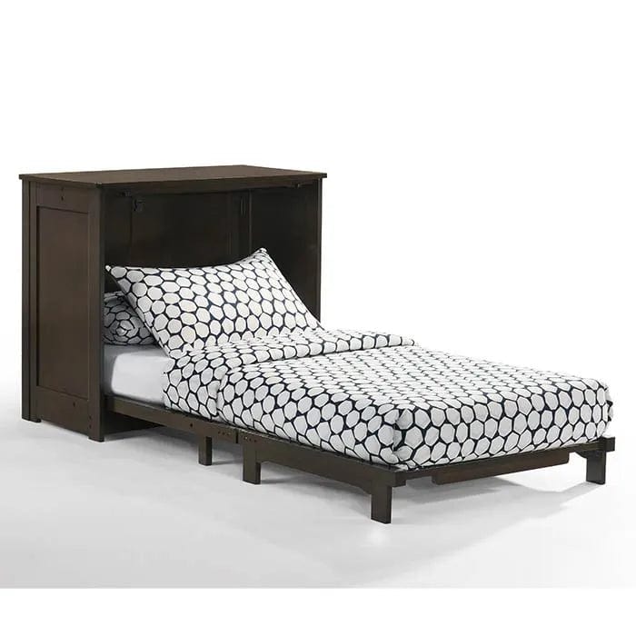 Night and Day Furniture Orion Murphy Cabinet Bed Twin Size in Chocolate with Mattress