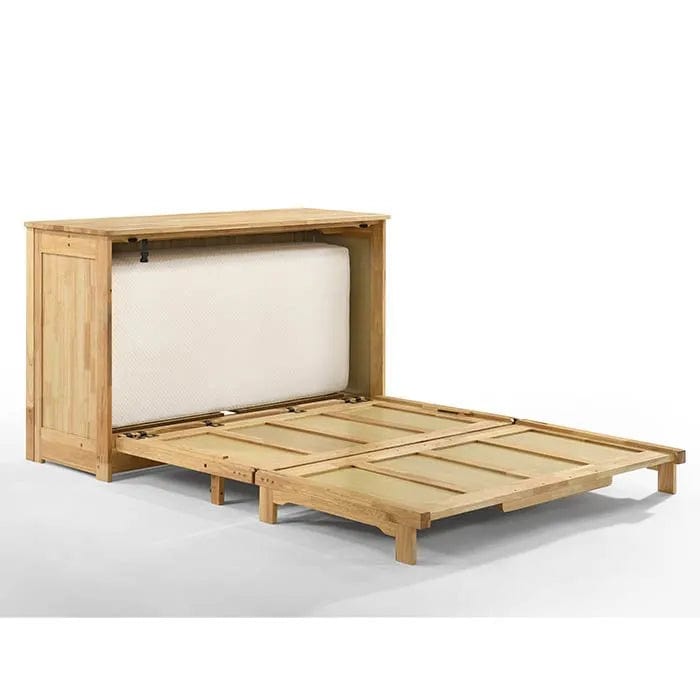 Night and Day Furniture Orion Murphy Cabinet Bed Twin Size in Natural with Mattress