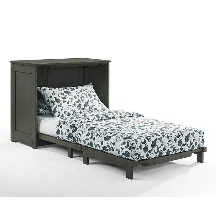 Night and Day Furniture Orion Murphy Cabinet Bed Twin Size in Stonewash with Mattress