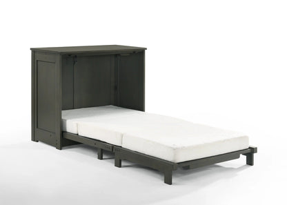 Night and Day Furniture Orion Murphy Cabinet Bed Twin Size in Stonewash with Mattress