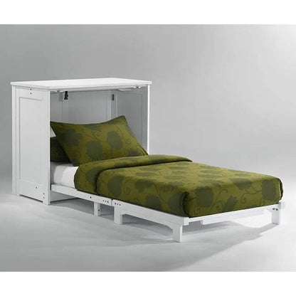Night and Day Furniture Orion Murphy Cabinet Bed Twin Size in White with Mattress