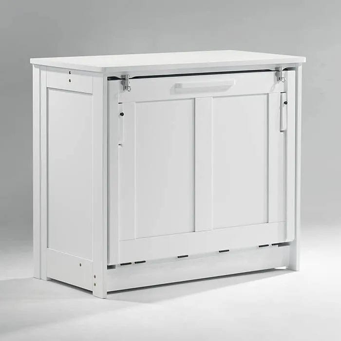 Night and Day Furniture Orion Murphy Cabinet Bed Twin Size in White with Mattress