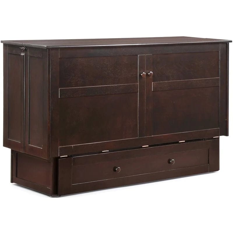 Night and Day Furniture Clover Queen Murphy Cabinet Bed Dark Chocolate