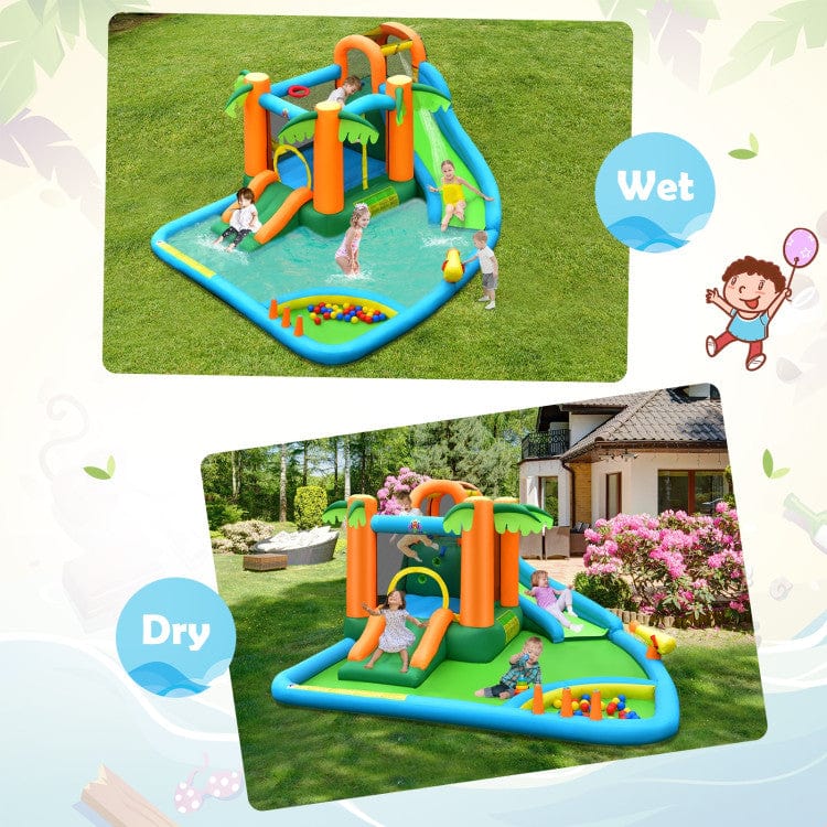 Costway Inflatable Water Slide Park Upgraded Handrail