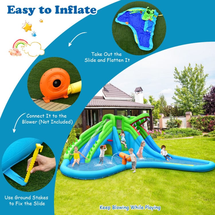 Costway 7-in-1 Inflatable Bounce House Splashing Pool