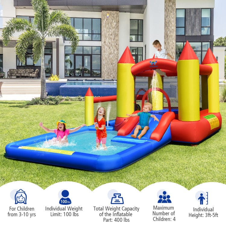 Costway Inflatable Water Slide Jumping Area