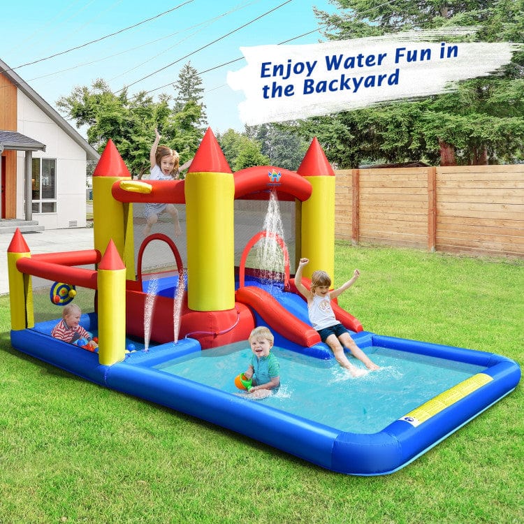 Costway Inflatable Water Slide Jumping Area