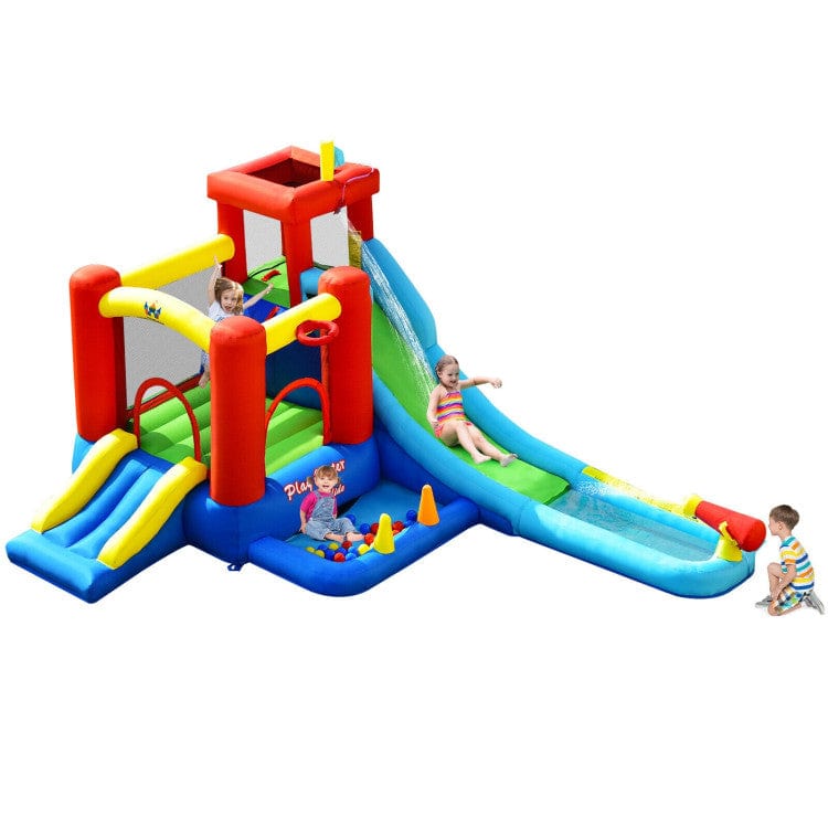 Costway 9-in-1 Inflatable Kids Water Slide Bounce House without Blower