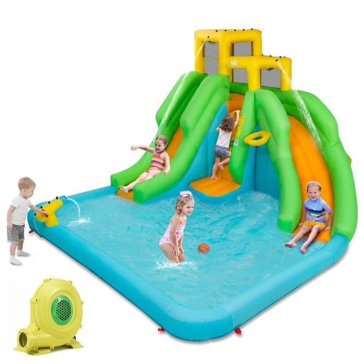 Costway Kids Inflatable Water Park Bounce House with 480W Blower