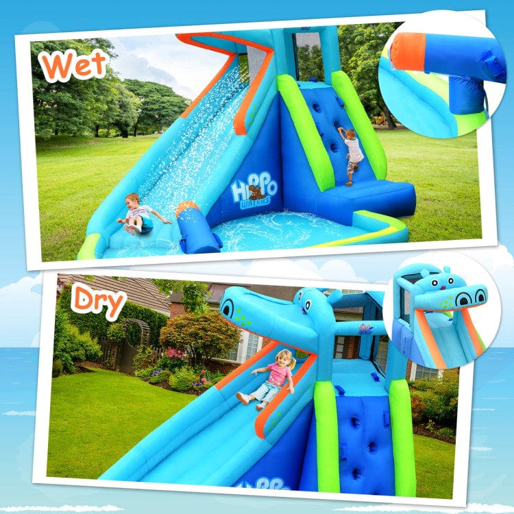 Costway Hippo Inflatable Water Slide Bounce House