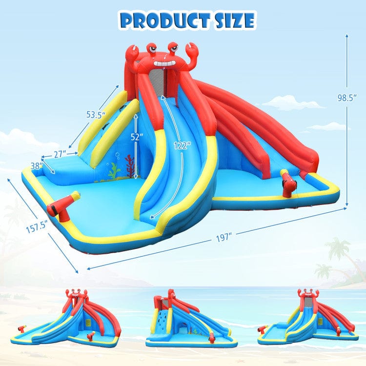 Costway Inflatable Water Slide Crab Dual Slide Bounce House