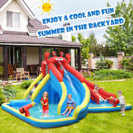 Costway Inflatable Water Slide Crab Dual Slide Bounce House