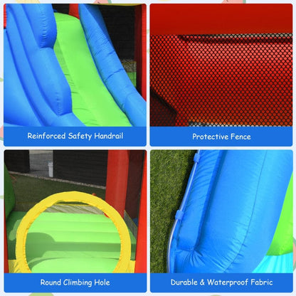 Costway Inflatable Bounce House Splash Pool with Water Climb Slide