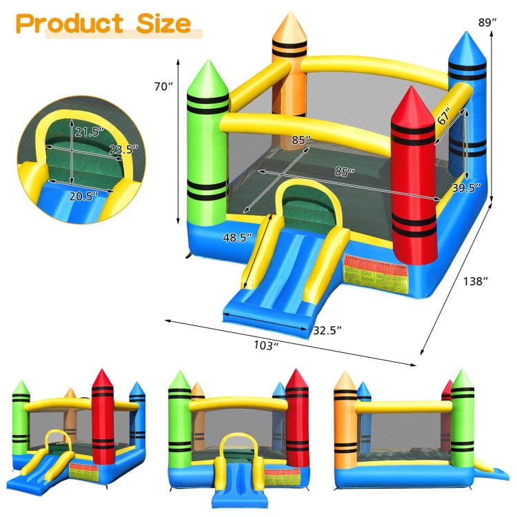 Costway Kids Inflatable Bounce House Slide Ocean Balls