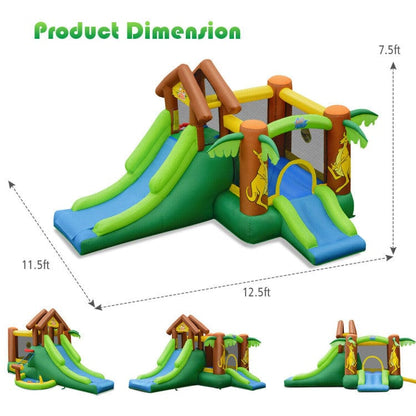 Costway Kids Inflatable Jungle Bounce House Castle with Blower