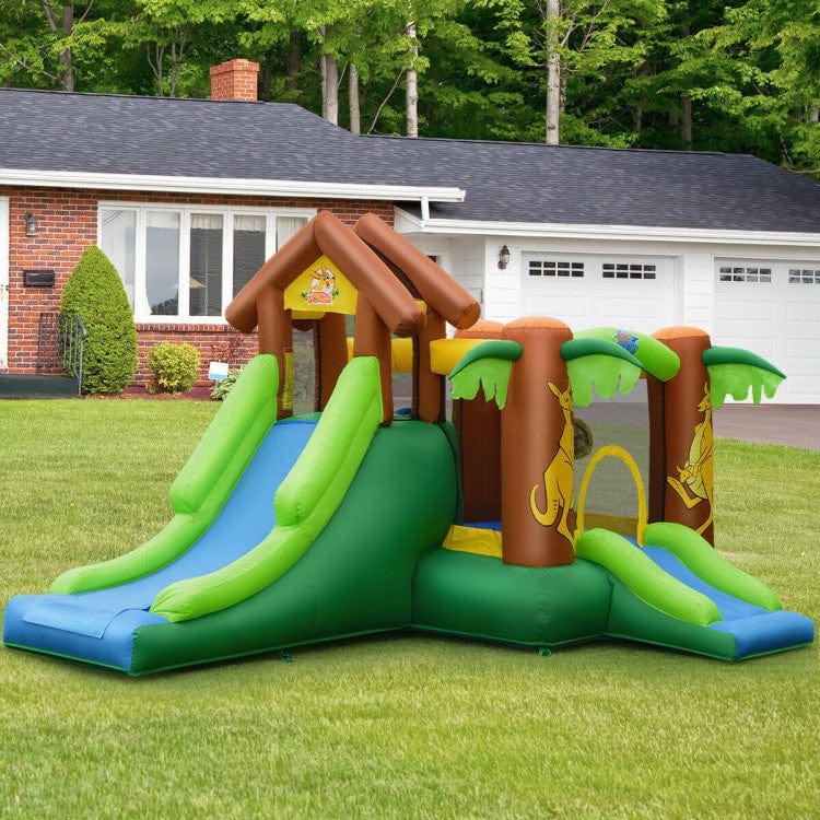 Costway Kids Inflatable Jungle Bounce House Castle with Blower