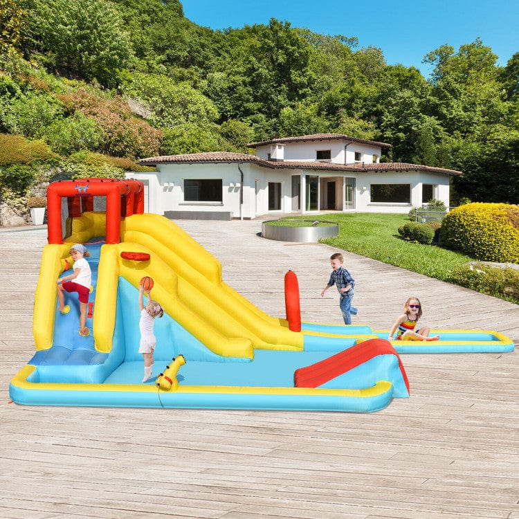 Costway Inflatable Dual Slide Water Park Climbing Bouncer