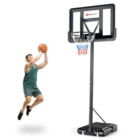 Costway Adjustable Portable Basketball Hoop Stand Shatterproof Backboard Wheels