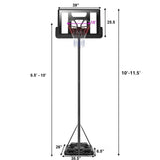 Costway Height Adjustable Portable Shatterproof Backboard Basketball Hoop 2 Nets