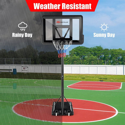 Costway Adjustable Portable Basketball Hoop Stand with Shatterproof Backboard Wheels