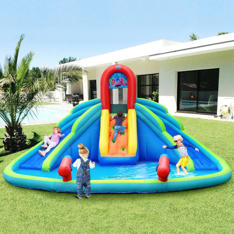 Costway Kids Inflatable Water Slide Bounce House with Carrying Bag Without Blower