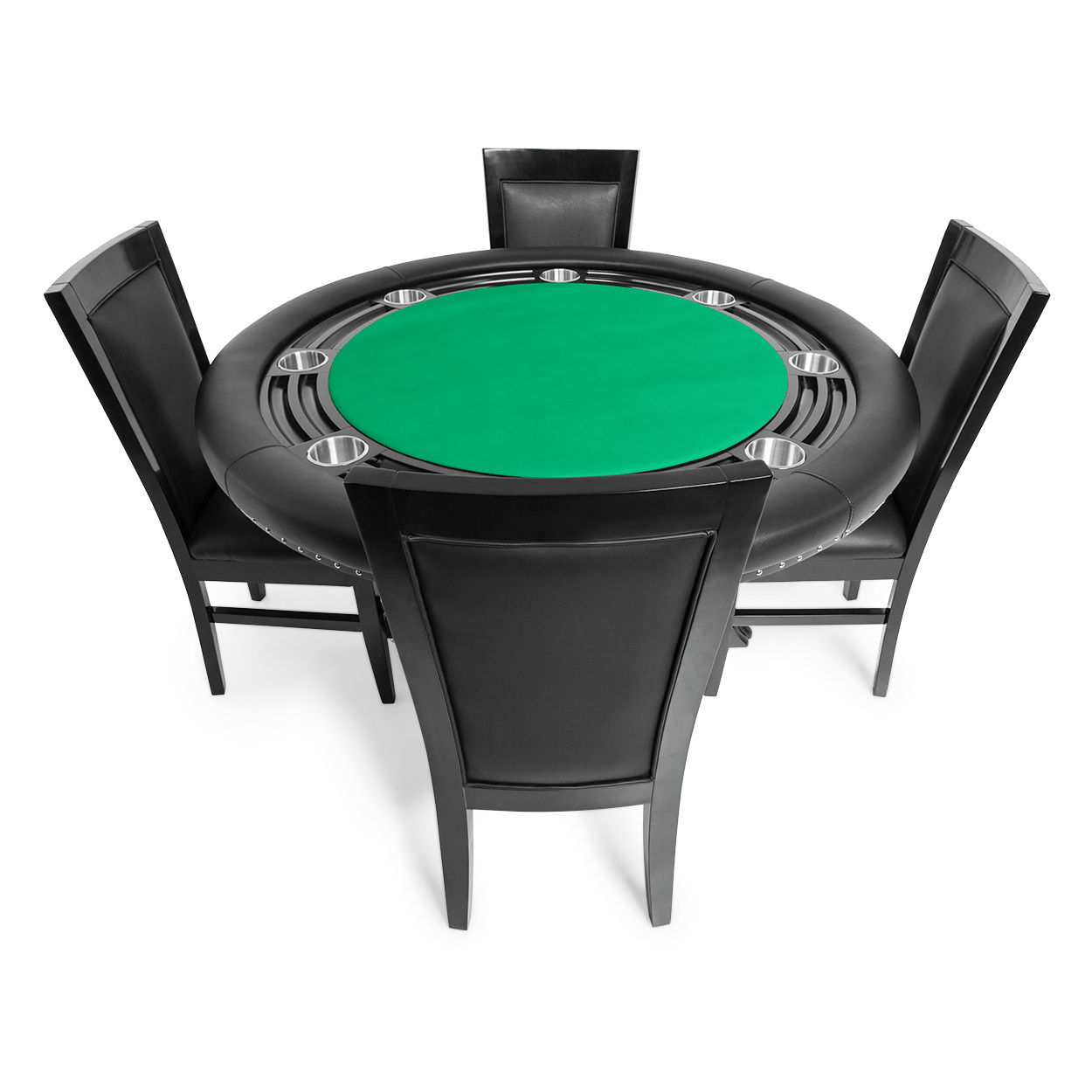 BBO Nighthawk 55&quot; Round Poker Table w/ Chip Tray - Black - Atomic Game Store