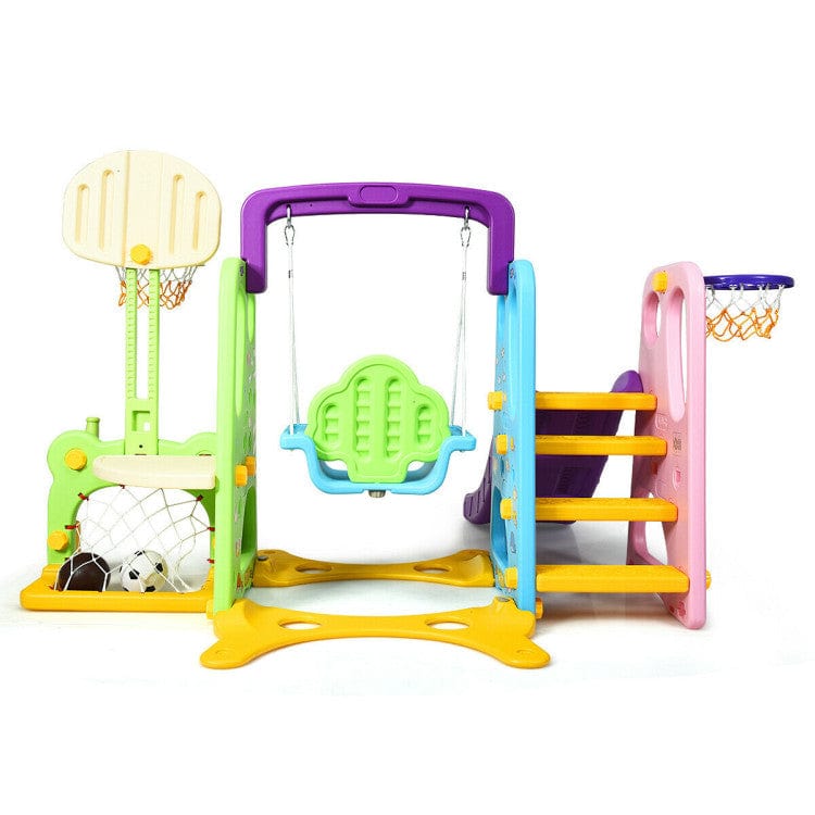 Costway 6-in-1 Climber Swing Basketball Hoop Football Gate