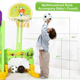 Costway 6-in-1 Climber Swing Basketball Hoop Football Gate