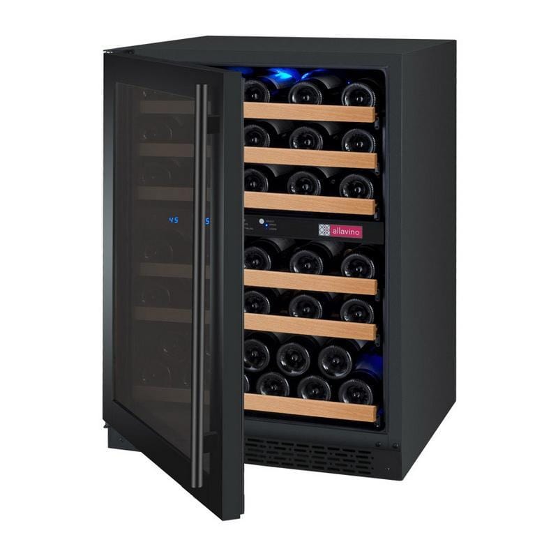 Allavino 24&quot; Wide FlexCount II Tru-Vino 56 Bottle Dual Zone Black Wine Refrigerator