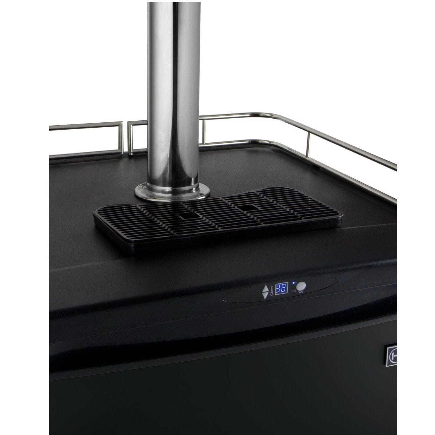 Kegco Dual Faucet Commercial Grade Digital Kombucharator - Black Cabinet with Black Door