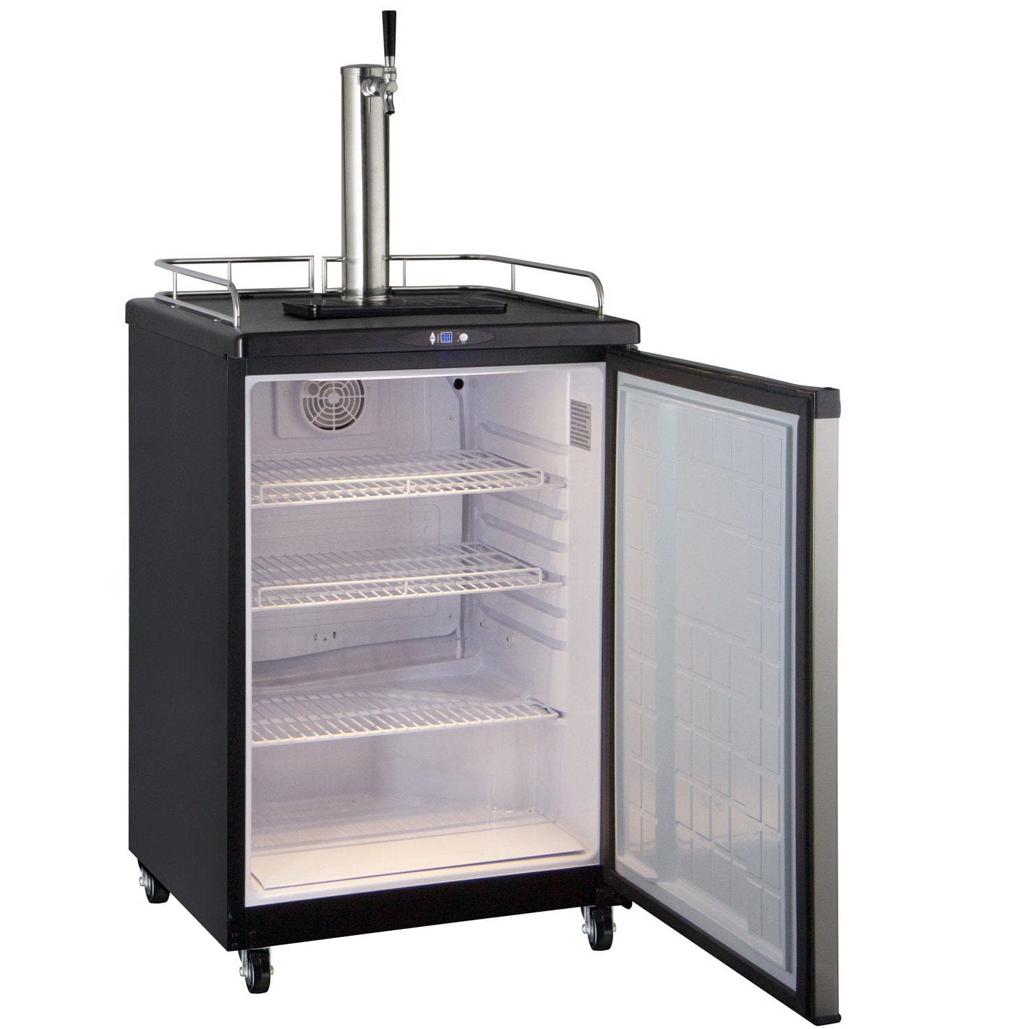 Kegco Commercial Grade Digital Kombucha Dispenser - Black Cabinet with Stainless Steel Door