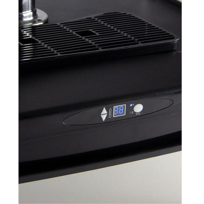 Kegco Two Faucet Commercial Grade Digital Kombucha Kegerator - Black Cabinet with Stainless Steel Door